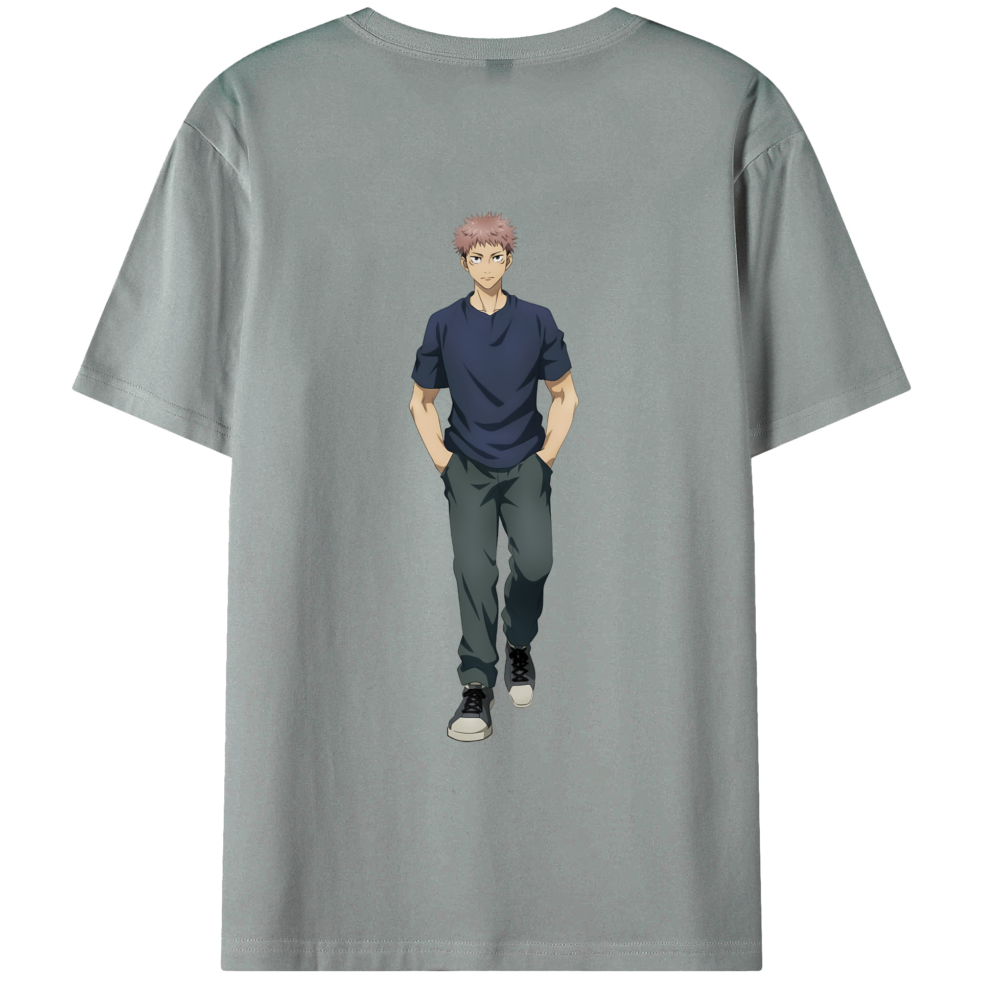 （画像用） 呪術廻戦 Jujutsu Kaisen 綿100％ メンズ半袖Tシャツ（バックプリント） 通気性